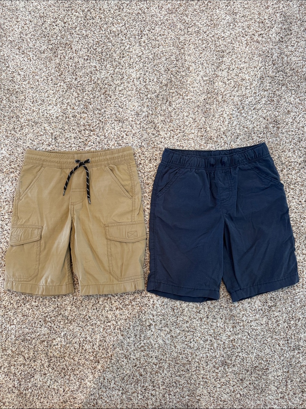 Kids Shorts - Tan and Navy